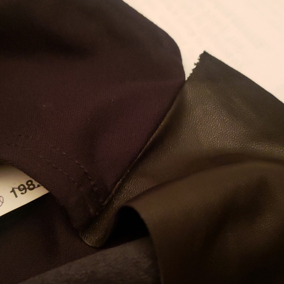 Trouve V-Neck Leather Front Sheath Dress - Picture 7 of 8